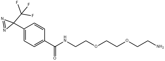 N-(2-(2-(2-氨基乙氧基)乙氧基)乙基)-4-(3-(三氟甲基)-3H-双吖丙啶-3-基)苯甲酰胺结构式