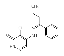 3(2H)-Pyridazinone, 4-chloro-5-[2-(1-phenylbutylidene)hydrazinyl]- picture