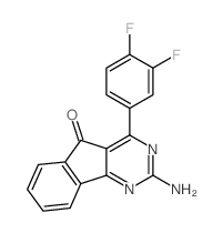 2-氨基-4-(3,4-二氟苯基)-5H-茚并[1,2-d]嘧啶-5-酮结构式