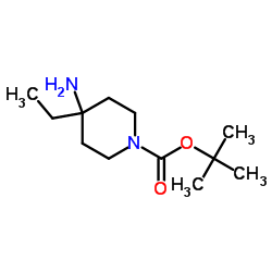 4-氨基-4-乙基哌啶-1-甲酸叔丁酯结构式