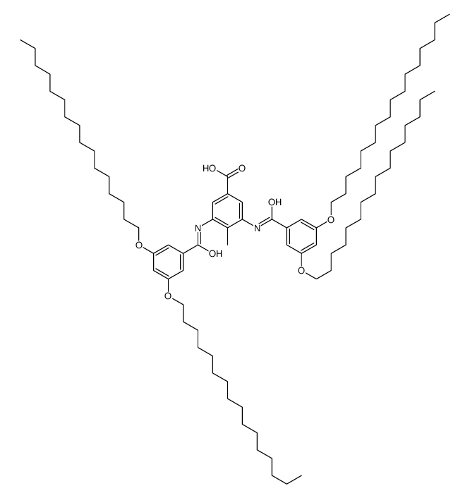 3,5-bis[(3,5-dihexadecoxybenzoyl)amino]-4-methylbenzoic acid结构式