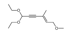 2E-1-methoxy-6,6-diethoxy-3-methyl-2-hexen-4-yne结构式
