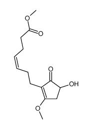 (+/-)-methyl 7-(4-hydroxy-2-methoxy-5-oxo-1-cyclopenten-1-yl)-4(Z)-heptenoate结构式