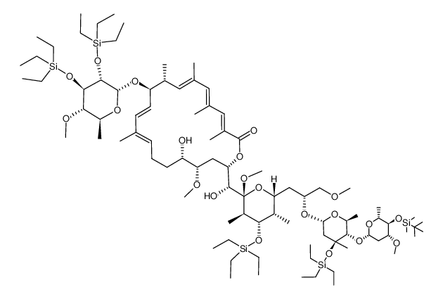 4'''-O-tert-butyldimethylsilyl-21-O-methyl-23O,2'O,3'O,3''O-tetrakis(triethylsilyl)apoptolidin A Structure