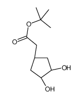 Cyclopentaneacetic acid, 3,4-dihydroxy-, 1,1-dimethylethyl ester, (3R,4S)-rel- (9CI) Structure