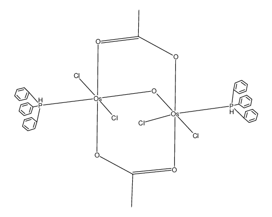 [Os(IV)2(μ-O)(μ-acetato)2Cl4(triphenylphosphine)2]结构式