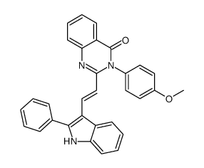 3-(4-methoxyphenyl)-2-[(E)-2-(2-phenyl-1H-indol-3-yl)ethenyl]quinazolin-4-one结构式