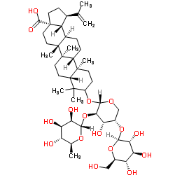 3β-[(O-α-L-rhamnopyranosyl-(1->2)-[β-D-glucopyranosyl-(1->4)]-α-L-arabinopyranosyl)oxy]lup-20(29)-enoic acid结构式