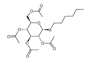 n-hexyl 2,3,4,6-tetra-O-acetyl-1-thio-β-D-glucopyranoside Structure