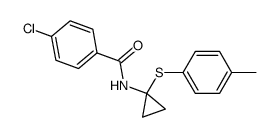 4-chloro-N-(1-(p-tolylthio)cyclopropyl)benzamide结构式