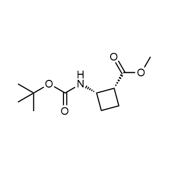 (1R,2S)-2-(叔丁氧基羰基氨基)环丁烷羧酸甲酯结构式
