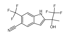 2-(2,2,2-Trifluoro-1-hydroxy-1-methyl-ethyl)-6-trifluoromethyl-1H-indole-5-carbonitrile结构式