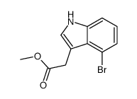(4-溴-1H-吲哚-3-基)-乙酸甲酯结构式