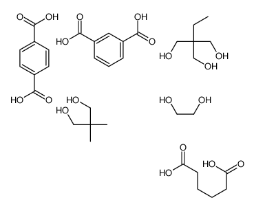 间苯二酸与对苯二酸、己二酸、1,2-乙二醇和新戊二醇2-乙基-2羟甲基-1,3-丙二醇的聚合物结构式