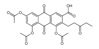 4,5,7-Triacetoxy-9,10-dioxo-3-(3-oxo-pentyl)-9,10-dihydro-anthracene-2-carboxylic acid结构式