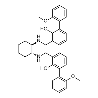 N,N'-双[3-(2-甲氧基苯基)-2-羟基苄基](1R,2R)-1,2-环己二胺结构式