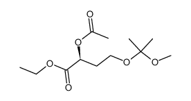 ethyl (S)-2-acetoxy-4-(1',1'-dimethyl-1'-methoxy)methoxybutanoate结构式