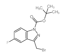 3-(溴甲基)-5-氟-1H-吲唑-1-羧酸,1,1-二甲基乙酯结构式