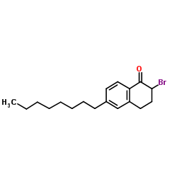2-溴-3,4-二氢-6-辛基-1(2H)-萘酮结构式