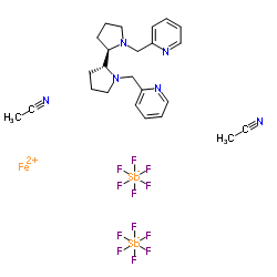 (2S,2'S)-(-)-[N,N'-双(2-吡啶基甲基]-2,2'-联吡咯烷双(乙腈)铁(II)六氟锑酸盐结构式