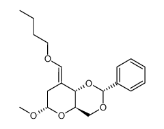 (E)-Methyl-4,6-O-benzyliden-3-C-(butoxymethylen)-2,3-didesoxy-α-D-erythro-hexopyranosid结构式