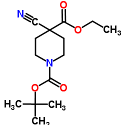 1-叔丁基4-乙基4-氰基哌啶-1,4-二甲酸酯图片