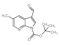 3-甲酰基-5-甲基-1H-吡咯并-[2,3-b]吡啶-1-羧酸叔丁酯结构式