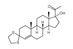 cyclic-3-(1,2-ethanediylmercapto)-17α-hydroxypregn-4-en-20-one结构式