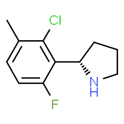 (2S)-2-(2-CHLORO-6-FLUORO-3-METHYLPHENYL)PYRROLIDINE Structure