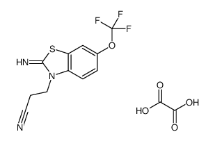 3-[2-imino-6-(trifluoromethoxy)-1,3-benzothiazol-3-yl]propanenitrile,oxalic acid结构式