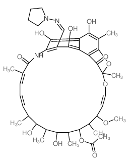 Rifamycin, 3-[(1-pyrrolidinylimino)methyl]-结构式