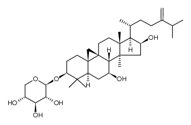 24-methylenecycloartane-3β,7β,16β-triol 3-Oβ-D-xylopyranoside Structure