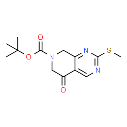 2-(甲基硫烷基)-5-氧代叔丁基-5H,6H,7H,8H-吡啶基[3,4-d]嘧啶-7-羧酸盐结构式