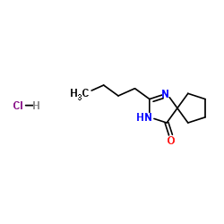 2-n-Butyl-1,3-diaza-spiro[4,4]non-1-en-4-one hydrochloride structure
