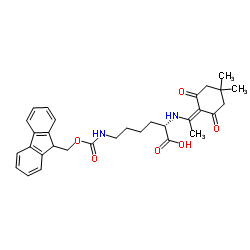 N-1-(4,4-二甲基-2,6-二氧代环己亚基)乙基-N’-芴甲氧羰基-L-赖氨酸结构式