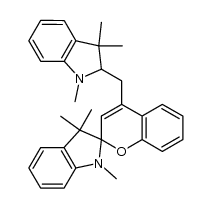 1',3',3'-trimethyl-4-(1,3,3-trimethyl-2,3-dihydro-indol-2-ylmethyl)-1',3'-dihydro-spiro[chromene-2,2'-indole]结构式
