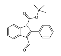 tert-butyl 3-formyl-2-phenylindole-1-carboxylate结构式