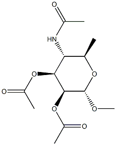 Methyl 2-O,3-O-diacetyl-4-(acetylamino)-4,6-dideoxy-α-D-mannopyranoside Structure