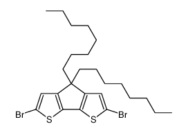 2,6-二溴-4,4-二辛基环戊并[2,1-b:3,4-b’]二噻吩结构式