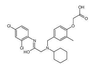 {4-[(Cyclohexyl{2-[(2,4-dichlorophenyl)amino]-2-oxoethyl}amino)me thyl]-2-methylphenoxy}acetic acid结构式
