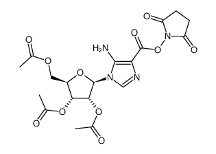 N-Succinimidyl-5-amino-1-(2,3,5-tri-O-acetyl-β-D-ribofuranosyl)imidazole-4-carboxylate结构式