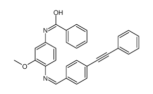 N-[3-methoxy-4-[[4-(2-phenylethynyl)phenyl]methylideneamino]phenyl]benzamide Structure