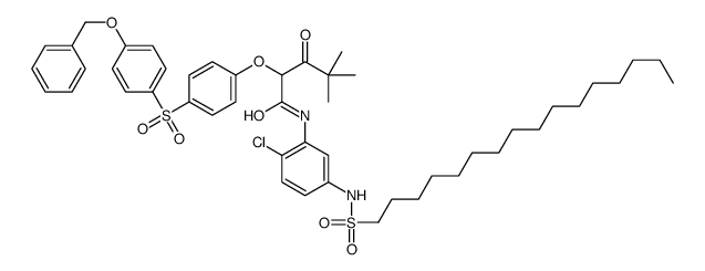 N-[2-chloro-5-[(hexadecylsulphonyl)amino]phenyl]-4,4-dimethyl-3-oxo-2-[4-[[4-(phenylmethoxy)phenyl]sulphonyl]phenoxy]valeramide Structure