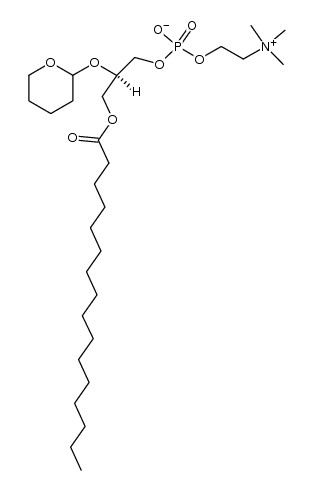 1-palmitoyl-2-(tetrahydropyran-2-yl)-sn-3-glycerophosphocholine结构式