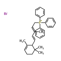 ((2E,4E)-3-METHYL-5-(2,6,6-TRIMETHYLCYCLOHEX-2-EN-1-YL)PENTA-2,4-DIEN-1-YL)TRIPHENYLPHOSPHONIUM BROMIDE Structure
