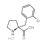 (S)-alpha-(2-溴苄基)-脯氨酸盐酸盐结构式