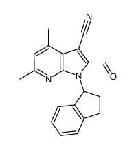 3-cyano-1-(indan-1-yl)-4,6-dimethyl-1H-pyrrolo[2,3-b]pyridine-2-carboxyaldehyde Structure