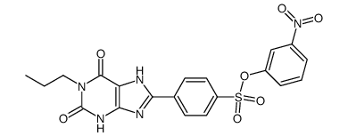 3-nitrophenyl 4-(2,6-dioxo-1-propyl-2,3,6,7-tetrahydro-1H-purin-8-yl)benzenesulfonate结构式