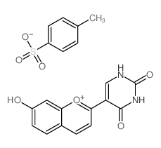 (5E)-5-(7-hydroxychromen-2-ylidene)-3H-pyrimidine-2,6-dione; 4-methylbenzenesulfonic acid Structure