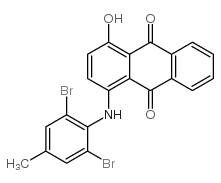 1-[(2,6-二溴-4-甲基苯基)氨基]-4-羟基-9,10-蒽二酮结构式